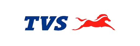 TVS logo blue text with red horse